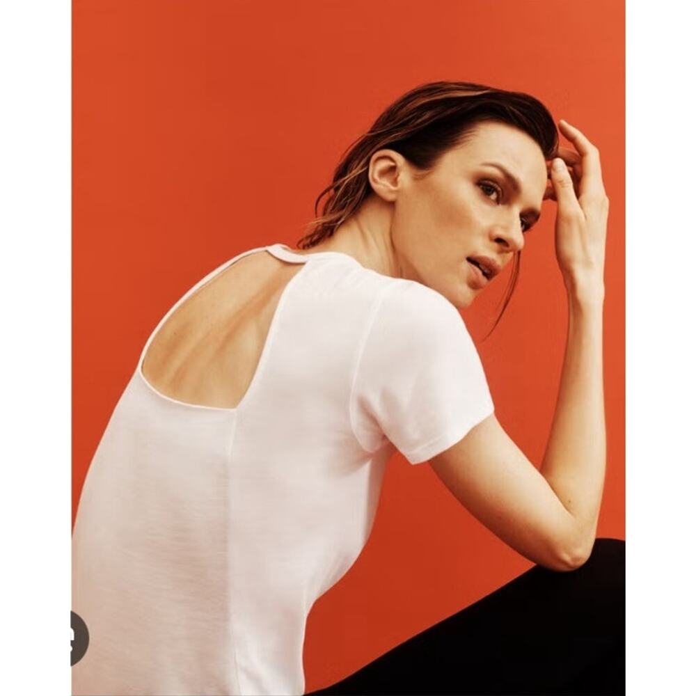 G. Sport x Proenza Schouler Open Back Cut Out Short Sleeve T-Shirt in White